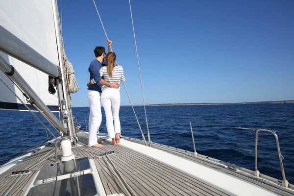 Couple sailing