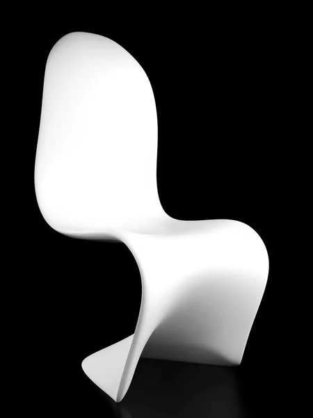 Mobili moderni. rendering di sedia di plastica bianca su sfondo ...