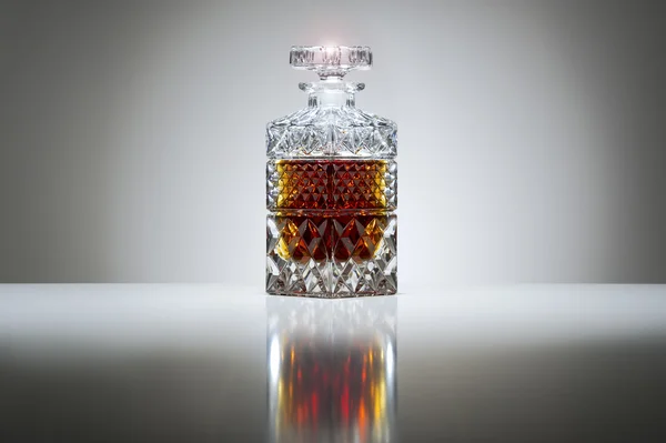 Crystal decanter with whiskey or brandy