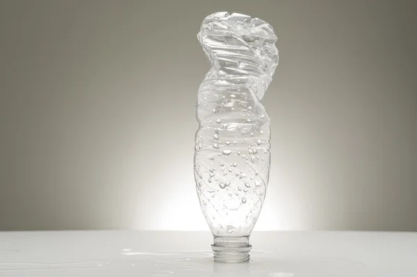 Empty recyclable plastic water bottle