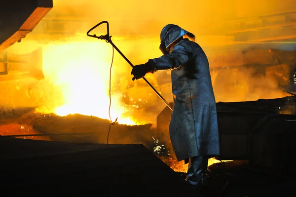 Worker with hot steel