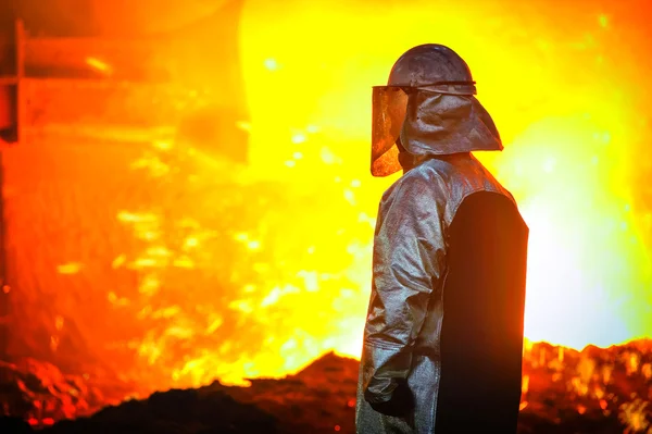 Worker with hot steel