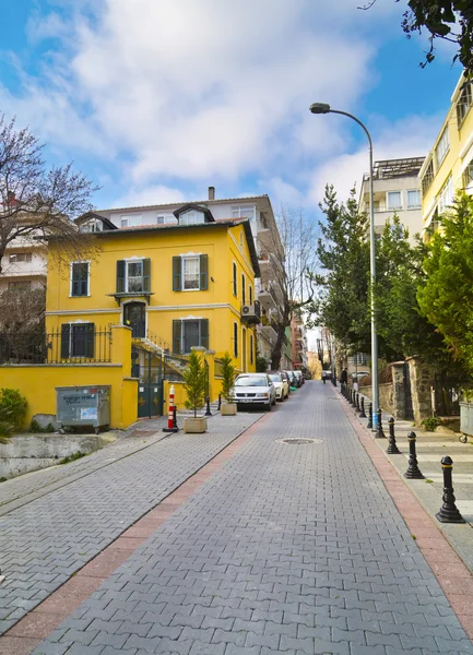 ISTANBUL - MARCH 20, 2014 : View from a neat street in Moda, Kadikoy. Moda is one of the most liveable neighborhoods of Istanbul. Taken on March 20, Istanbul, Turkey