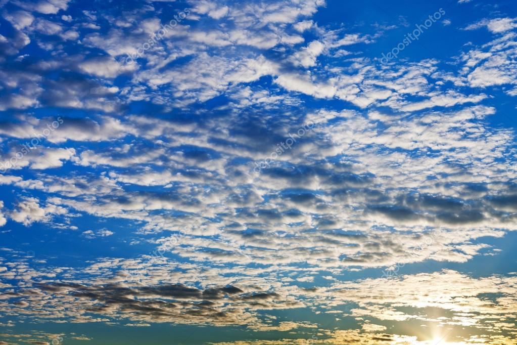 Clouds In Blue Sky At Autunm Morning Clouds In Blue Sky At Autumn Morning Stock Photo