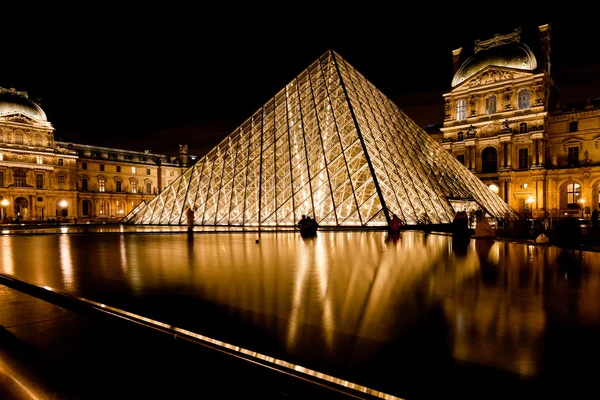 Glass Pyramid of Louvre, Paris at night