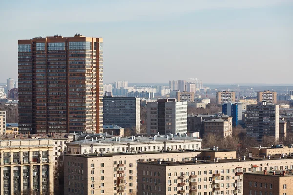 Above view of residential quarters in big city