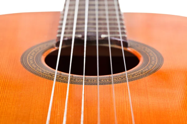 Six nylon strings of classical acoustic guitar