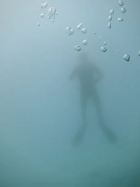 Diver with bubbles