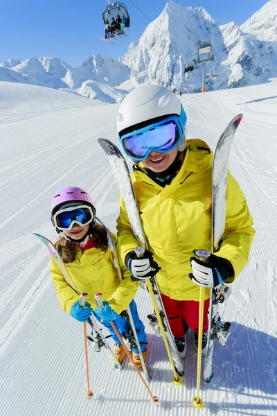 Ski, ski resort - family on ski vacation