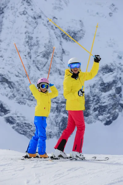 Skiing, skier, winter sports - portrait of happy  skiers