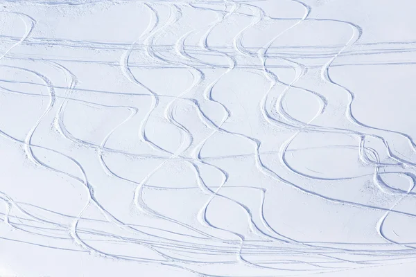 Skiing, snow - freeride tracks on powder snow