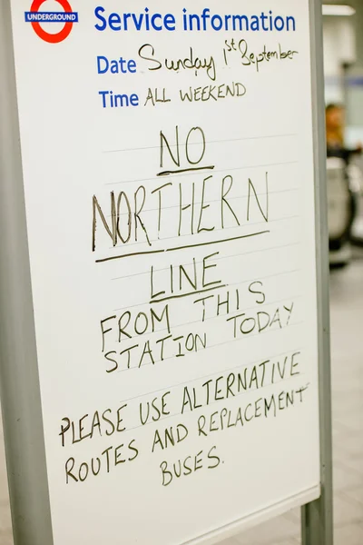 London Tube station message