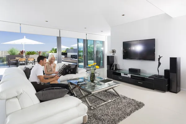 Couple in living room