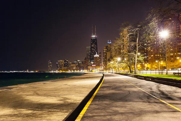 Chicago North Beach At Night