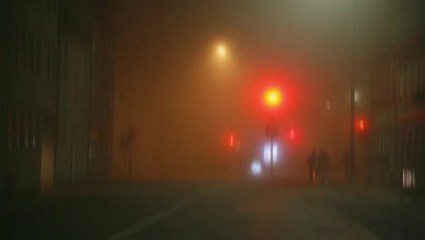Foggy city night