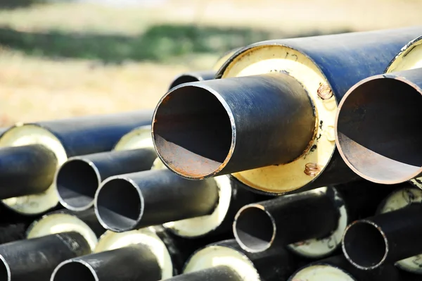 Steel pipe with heat insulation