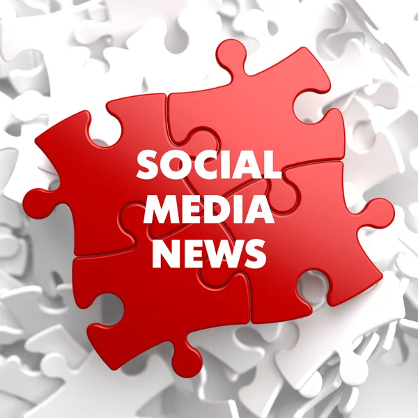 Social Media News on Red Puzzle.