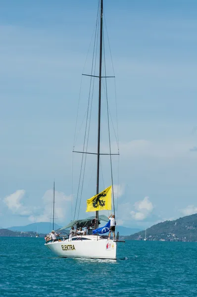 Racing yacht in a sea