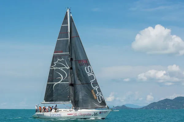 Racing yacht in a sea