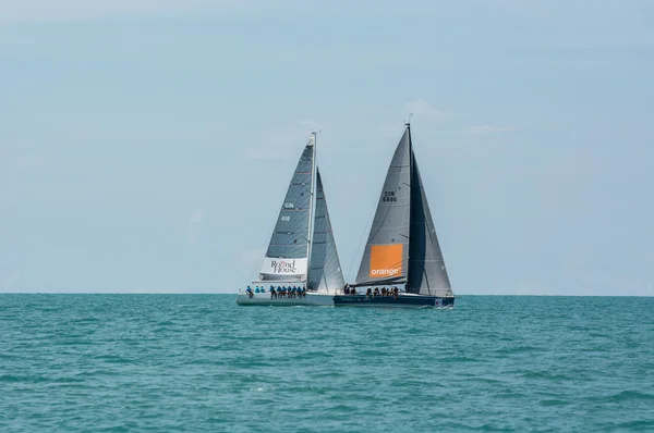 Racing yacht in a sea