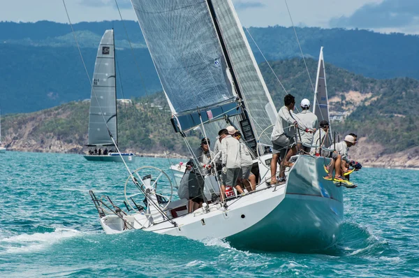 Racing yacht in a sea