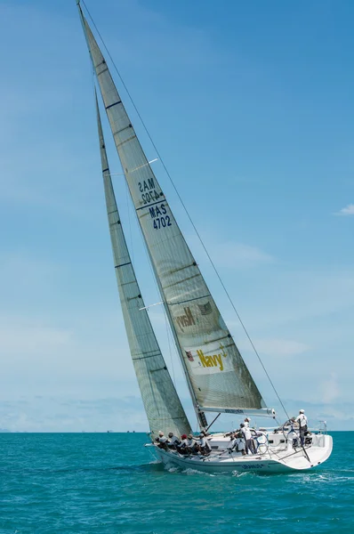 Racing yacht in a sea