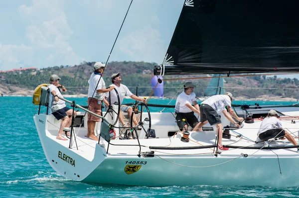 Racing yacht in a sea