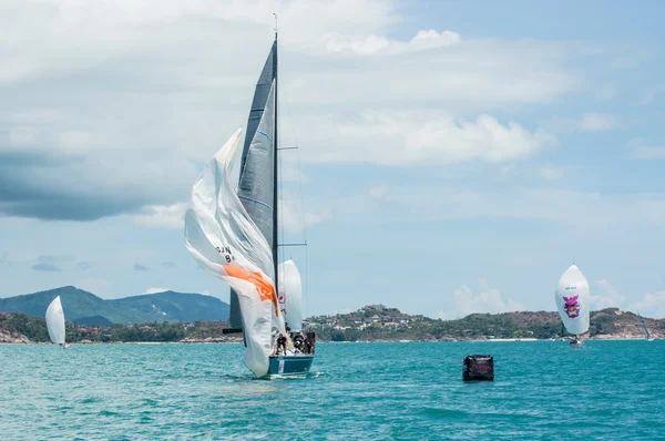 Racing yacht in a sea