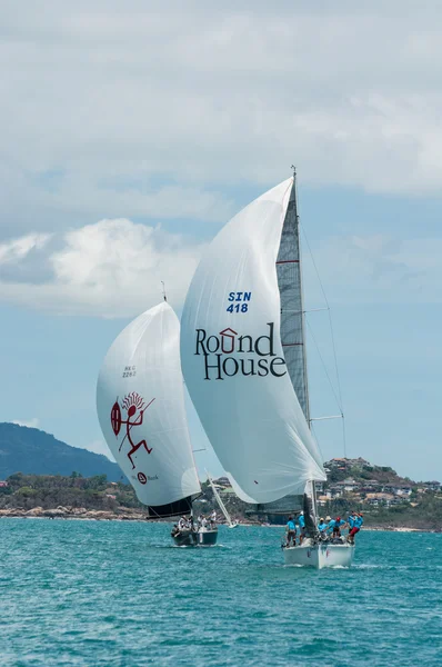 Racing yacht in a sea