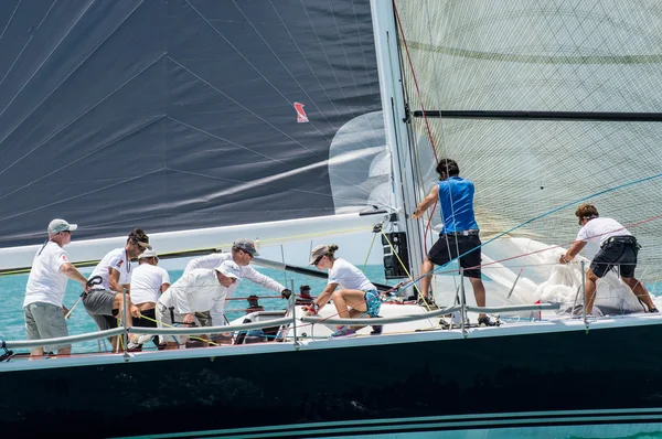 Racing yacht in a sea