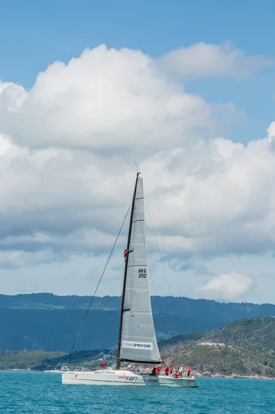 Racing yacht in a sea