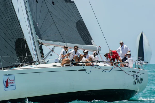 Racing yacht in a sea