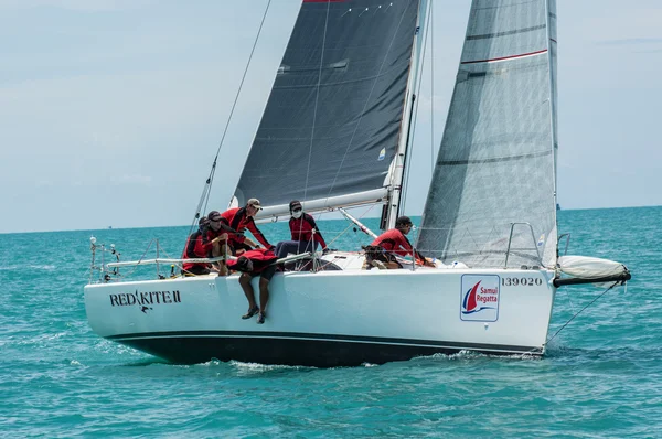 Racing yacht in a sea