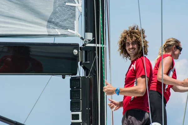 Racing yacht in a sea