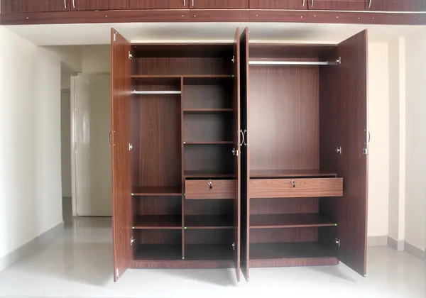 Stylish &amp; modern empty cupboard in a room of a newly built house