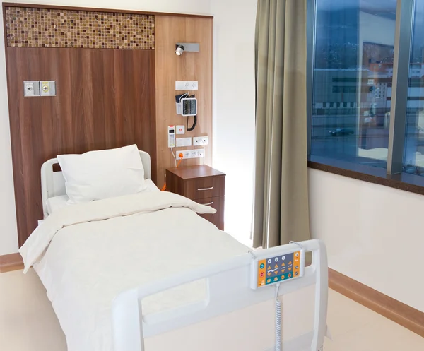 Empty modern hospital bed