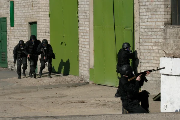 Subdivision anti-terrorist police during a black tactical exerci