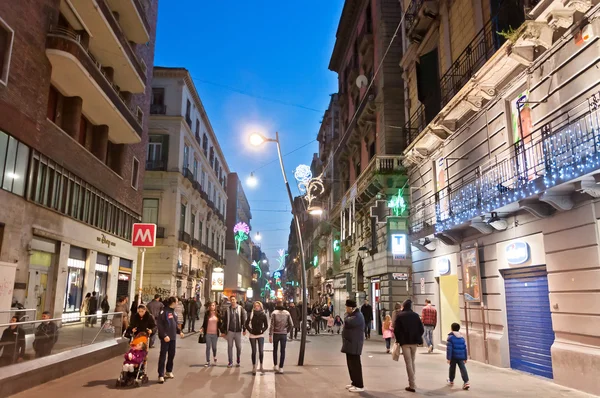 Famous Via Toledo street view in Naples, Italy