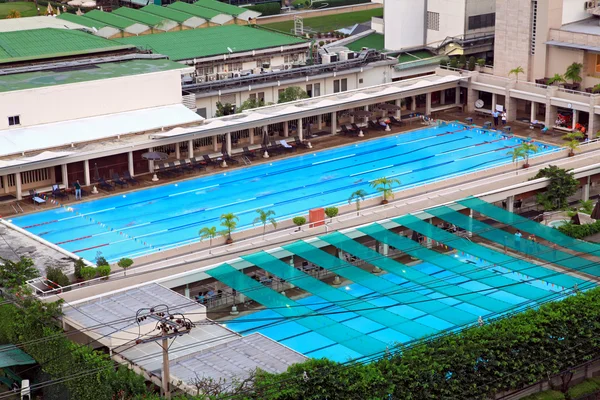 Public swimming pool from top