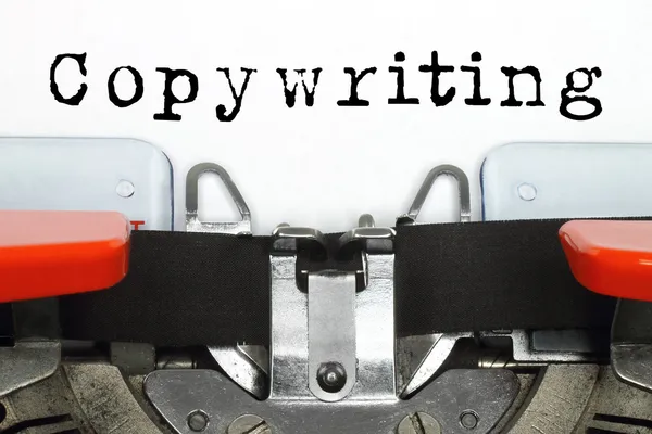 Part of typing machine with typed copywriting word