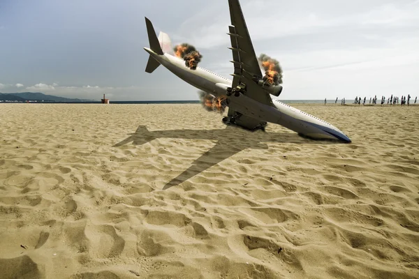 Passenger airplane crashed on beach