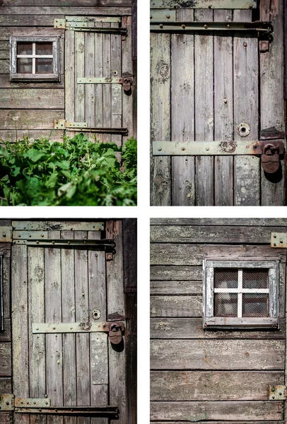 Rustic house wall background set