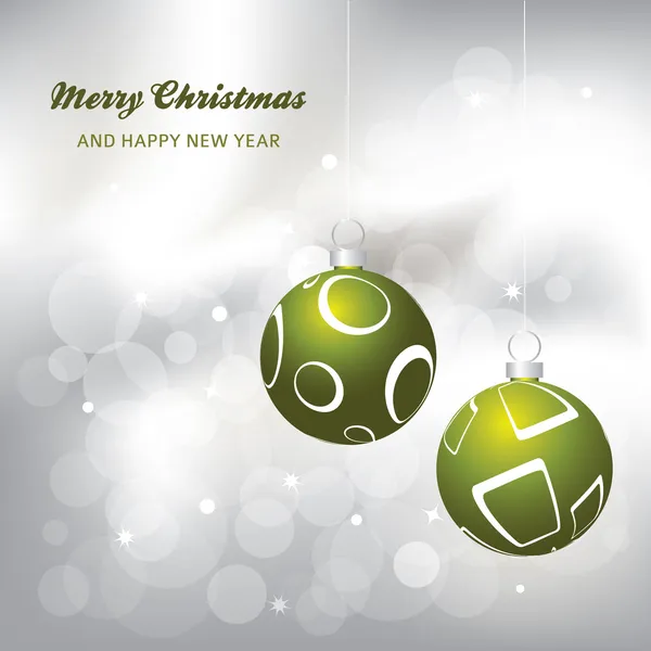 Christmas card background, green and silver