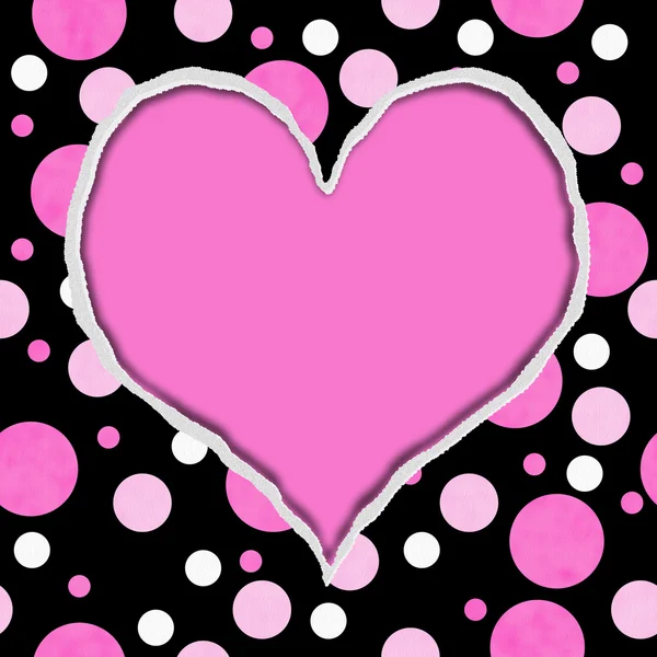 Pink and Black Polka Dot Torn Background for your message or inv