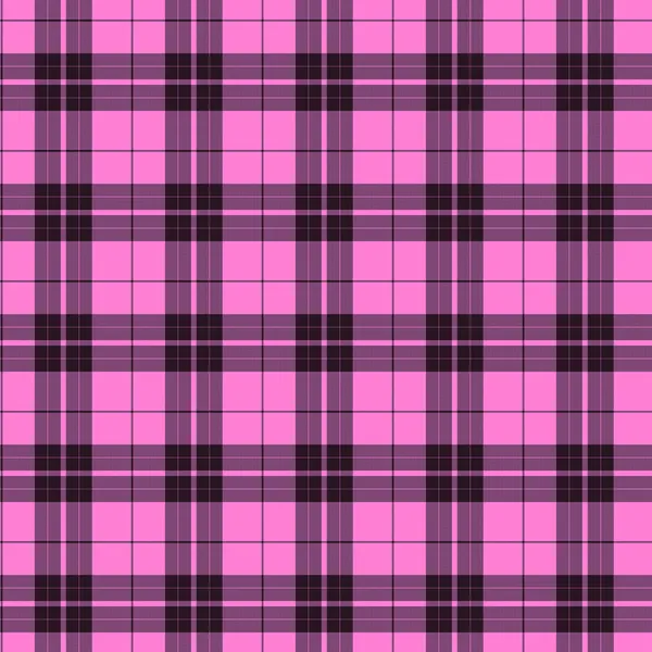 Pink and Black Plaid Fabric Background