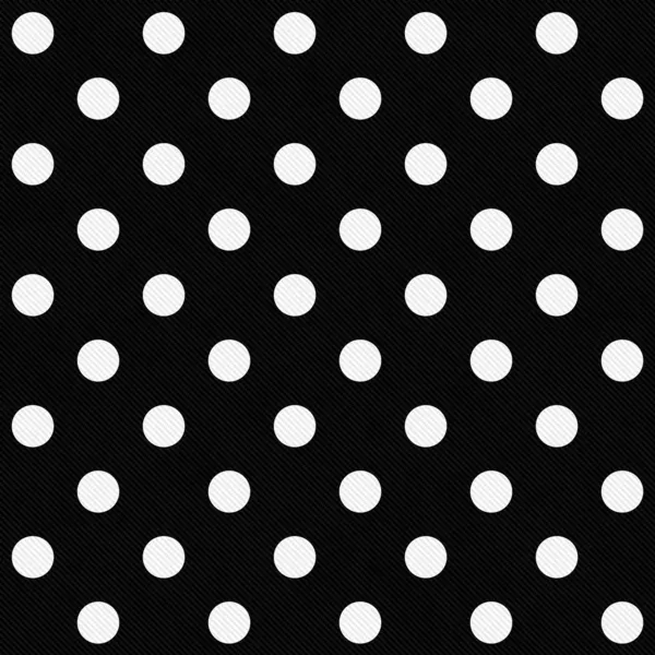 White Polka Dots on Black Textured Fabric Background