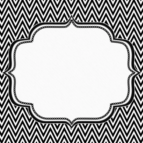 Black and White Chevron Frame with Embroidery Background