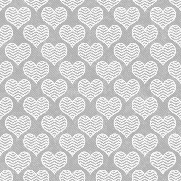 Gray and White Chevron Hearts Pattern Repeat Background