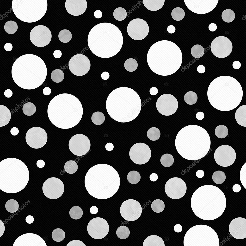 White, Gray and Black Polka Dots Pattern Repeat Background — Stock