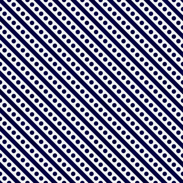 Navy Blue and White Small Polka Dots and Stripes Pattern Repeat